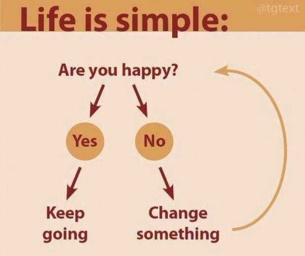 life is simple change something
