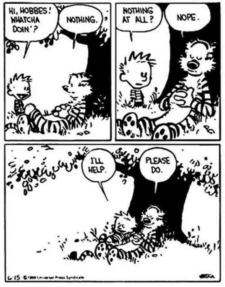 calvin hobbes doing nothing